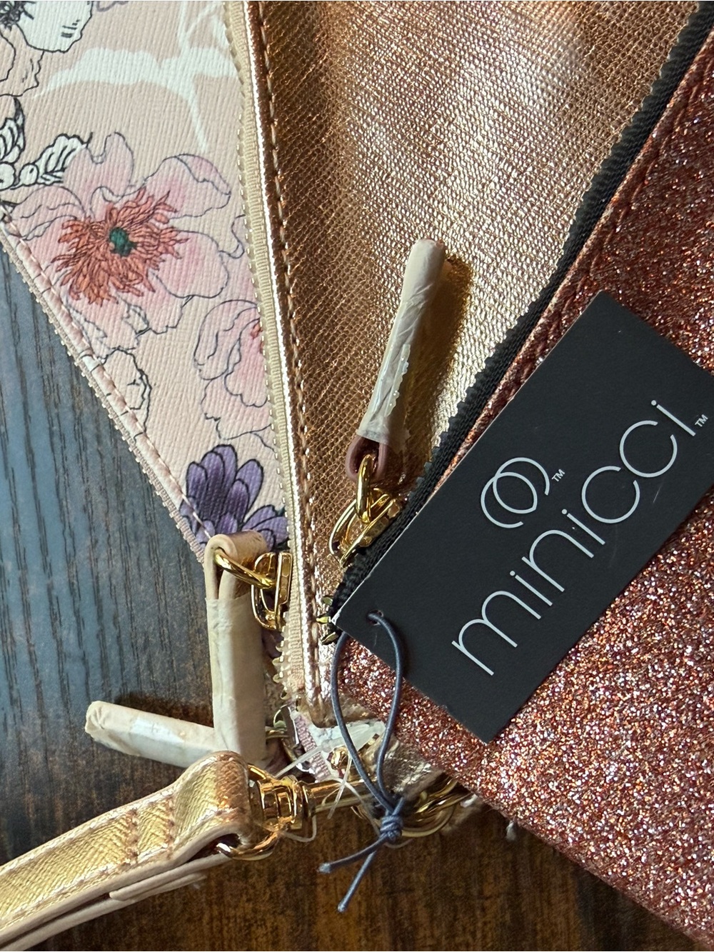 Minicci Rose Gold Glitter Wristlet Trio - Picture 3 of 4